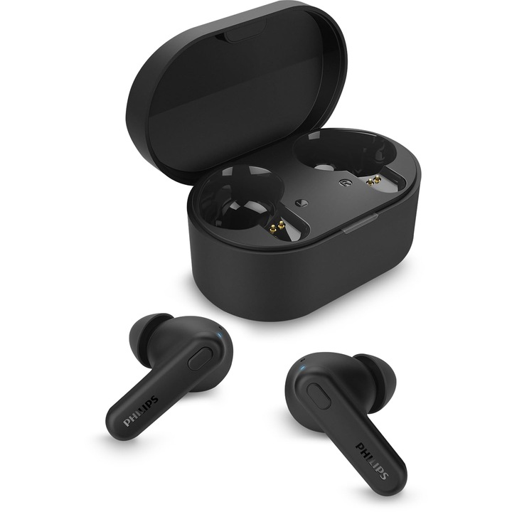 Philips Tat1108Bk vezeték nélküli fülhallgató, fülbe helyezhető, fekete, IPX4, 5+10 óra