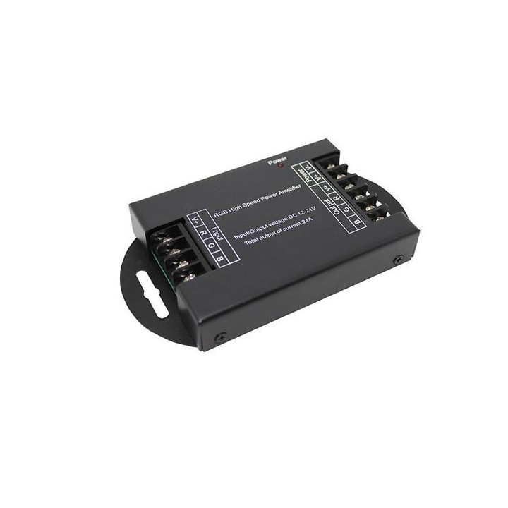 Усилвател на сигнал за RGB лента, EUROLAMP, 12V/288W, Черен
