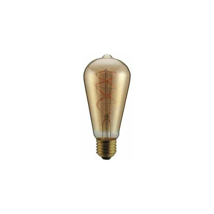 LED лампа ST64 FILAMENT Eurolamp 5W E27 2000K димируема златна