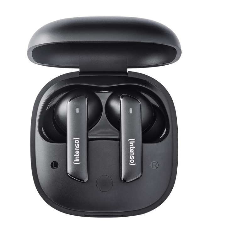 Intenso Buds Pro vezeték nélküli fülhallgató, Bluetooth, akár 35 óra, fekete