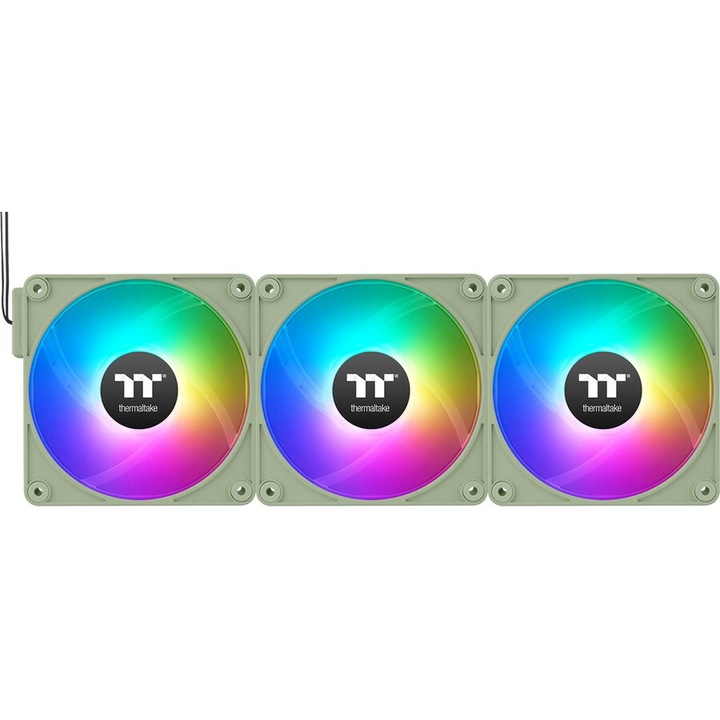 Ventilator PC Thermaltake CT140 EX ARGB Sync, set de 3, verde deschis, 140x140x25mm