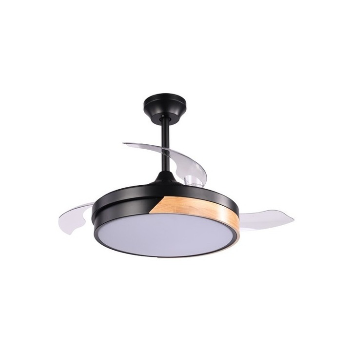 Вентилатор за таван Eurolamp PH107, 32W, Bluetooth, LED, черен