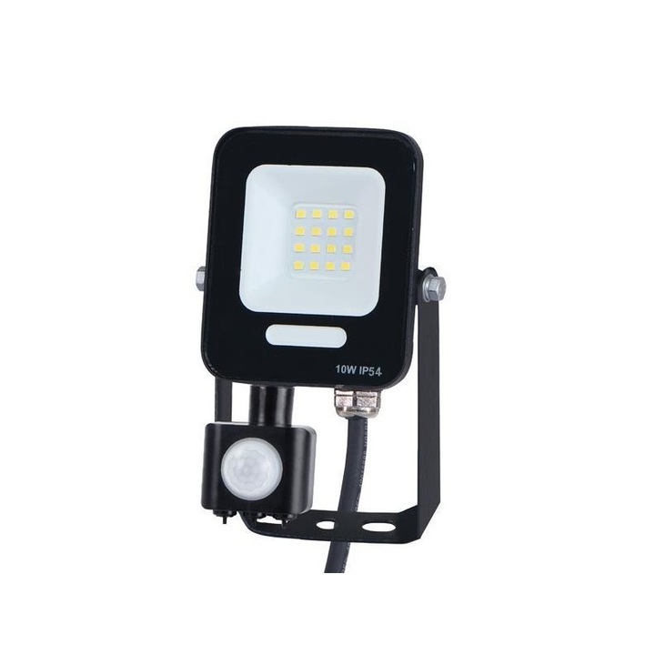 Proiector LED Eurolamp 10W, IP54, 6500K, negru