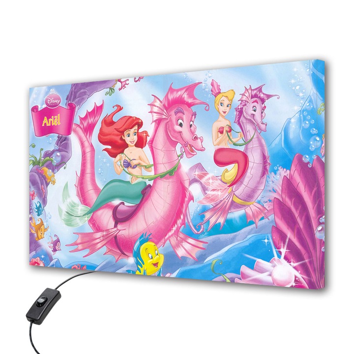 Lampa Veioza Aplica VarioView LED Animatie pentru copii Disney Ariel 70 x 100 cm