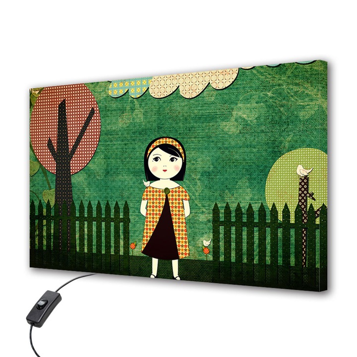 Lampa Veioza Aplica VarioView LED Animatie pentru copii Dupa amiaza in parc 60 x 90 cm