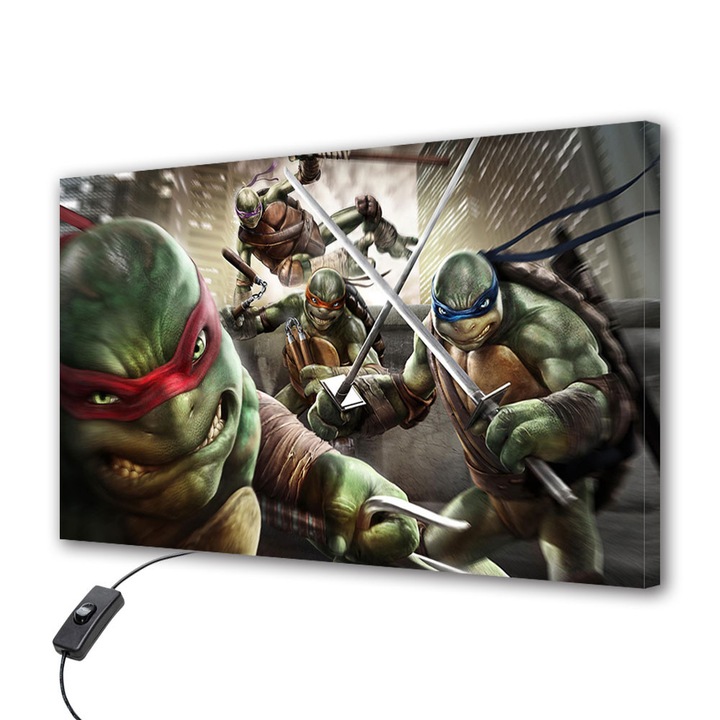 Lampa Veioza Aplica VarioView LED Animatie pentru copii Testoasele Ninja 70 x 100 cm