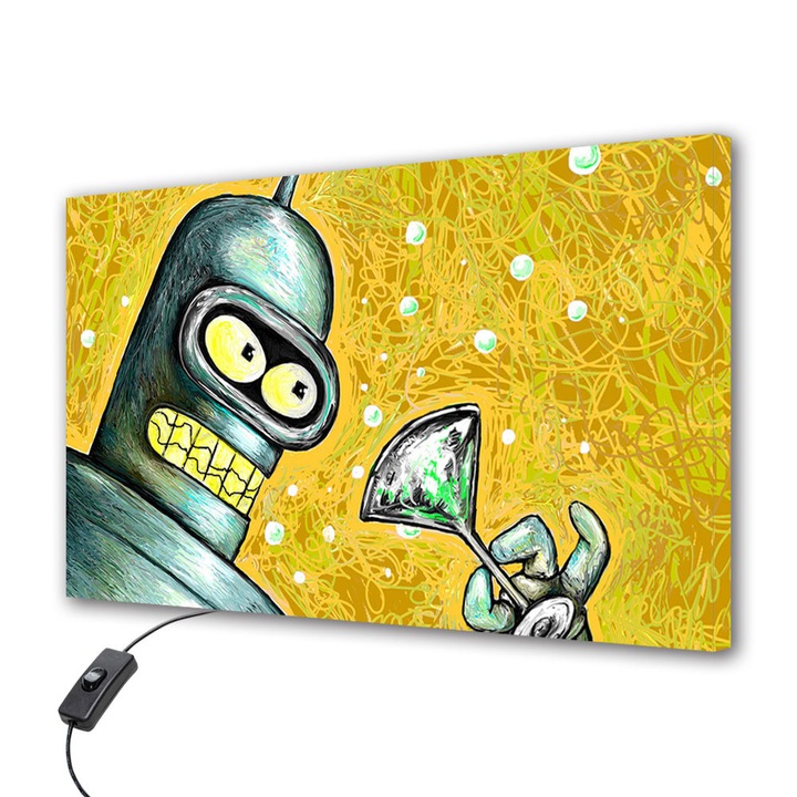 Lampa Veioza Aplica VarioView LED Animatie pentru copii Futurama Bender 70 x 100 cm
