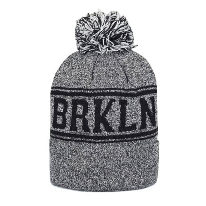 Caciula Fes, Iarna Brooklyn, Gri Pom Pom