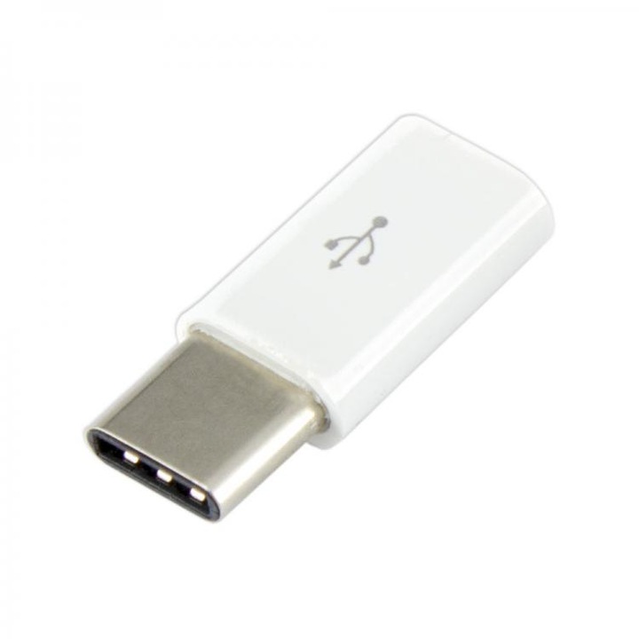 Адаптер SBOX AD.USB-C-W, Micro USB към USB Type-C, Бял
