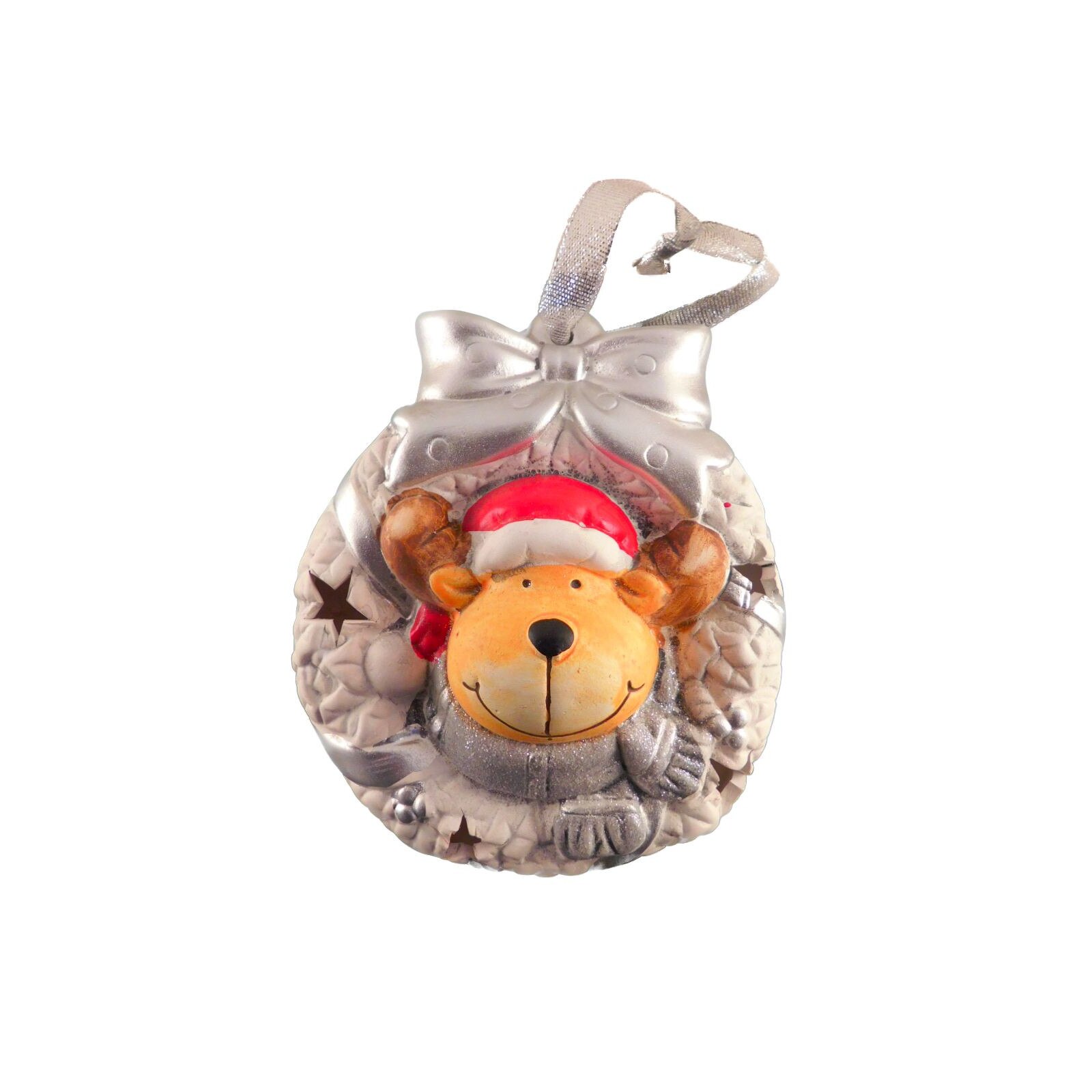 Decoratiune ceramica cu led Ren 14 cm