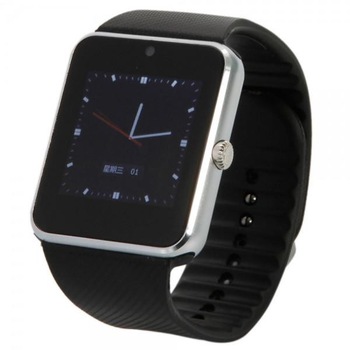 Ceas Inteligent cu Telefon 8, Cartela Sim, Camera, Apelare BT, Facebook, WhatsApp, Pedometru, Antizgarieturi, Slot Card, Silver Edition Ceas Inteligent cu Telefon 8, Cartela Sim, Camera, Apelare BT, Facebook, WhatsApp, Pedometru, Antizgarieturi, Slot Card, Silver Edition