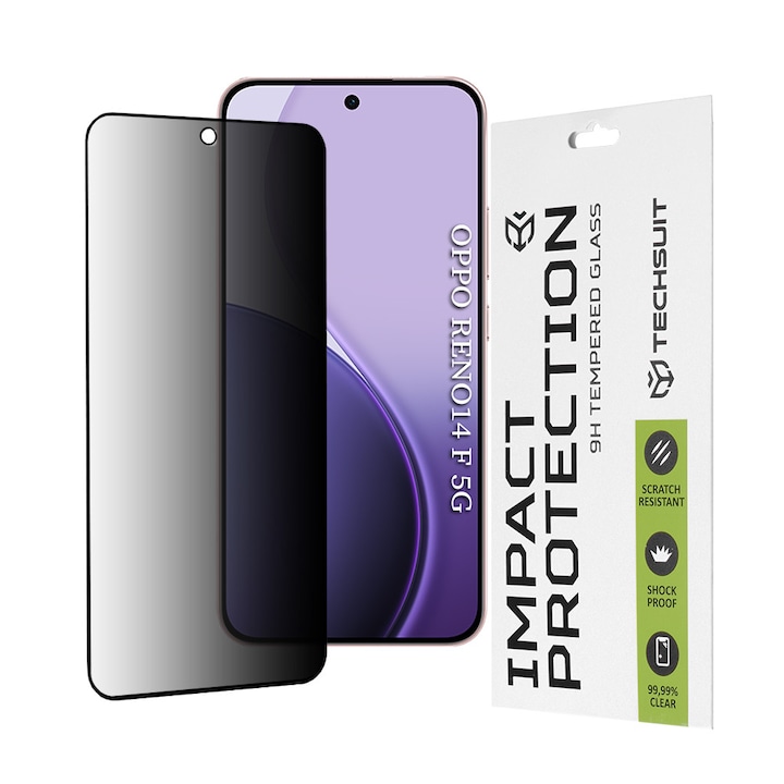 Folie pentru Oppo Reno14 F / Reno14 FS 5G - Techsuit 111D Privacy FullA Glue - Black