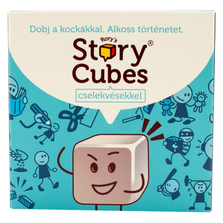 Joc de societate Activitati si calatorii Story Cube, 9 zaruri ilustrate, cutie cu inchidere magnetica, in limba maghiara
