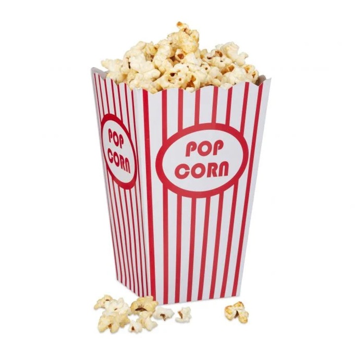 Set pahare popcorn 48 buc, B2X, 21x18x8cm, celuloză, nostalgic