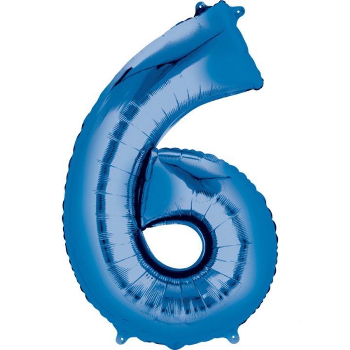 Balon Folie Cifra 6 Albastru 86cm 2828811