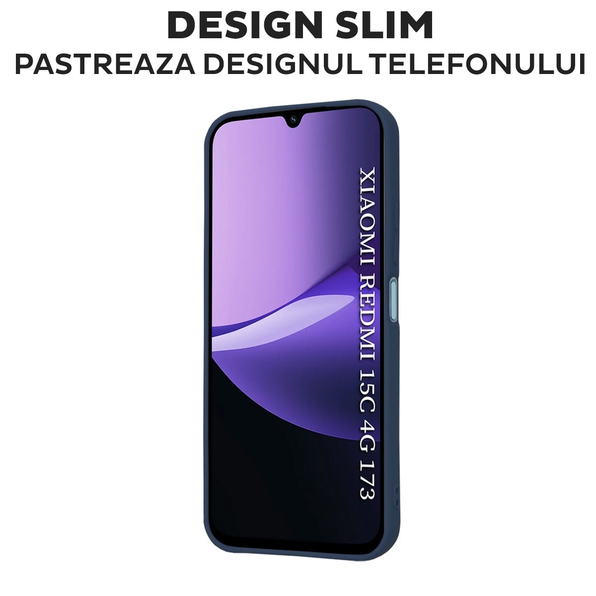 Husa pentru Xiaomi Redmi 15C 4G / Redmi 15C 5G Daden® Silicon SoftFlex, Ultra Slim, Protectie sporita, Interior de microfibra, Albastru inchis