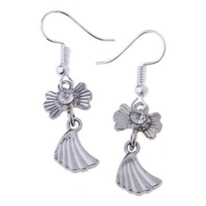 Cercei dama, eleganti, argintiu