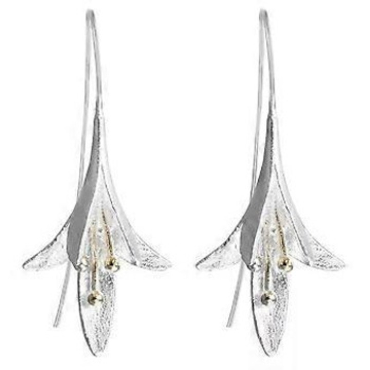 Cercei lungi pentru femei, elegant, argintiu