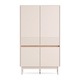 Bufet, Furnlux, Dunea, crem, 92x156x40 cm, 4 uși, 3 rafturi