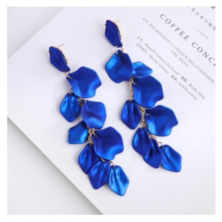 Cercei lungi cu frunze, Albastru