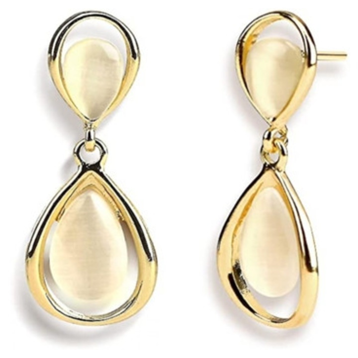 Cercei dama cu perle, auriu