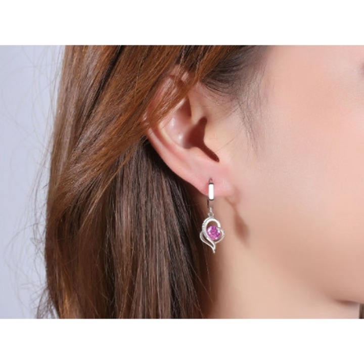 Cercei dama, metal, cu zircon