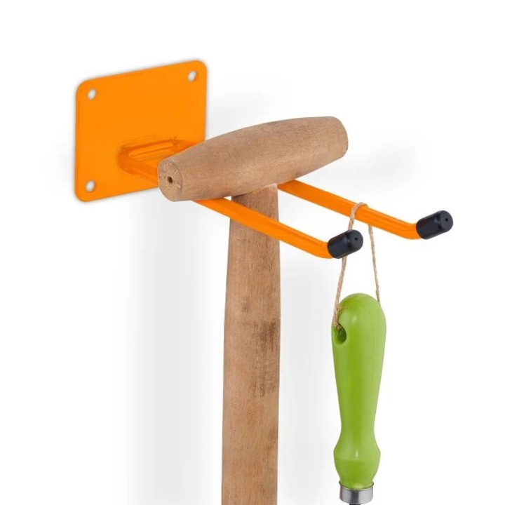 B2X fali tartó, dupla horog, narancssárga, 24,5x9x8cm