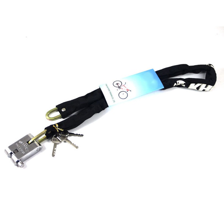 Cablu antifurt Heavy Duty, 1.8 m, intarit, negru, set cu lacat