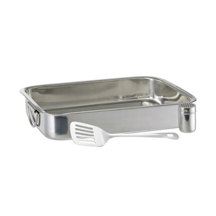 Sütőforma serpenyővel és szórófejjel B2X, rozsdamentes acél, 39x29,5x7cm