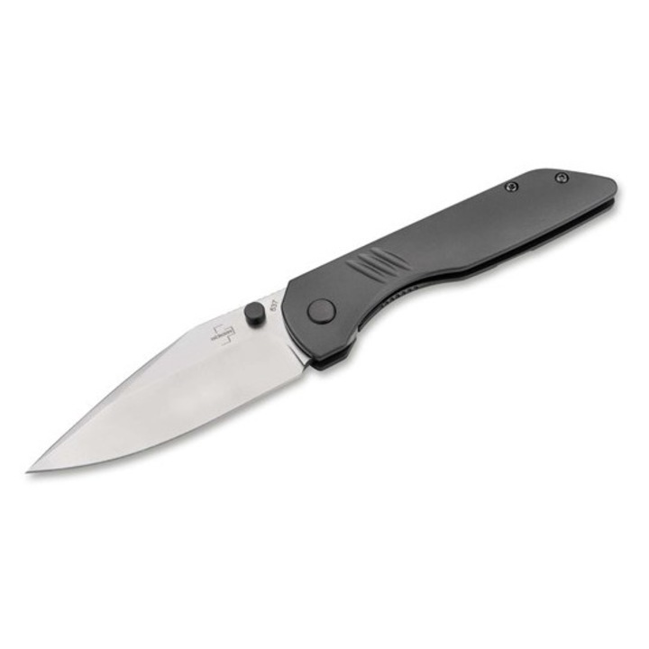 Cutit Boker Plus Max, CARHARTT, lama drop-point din CPM-S-35VN, titan TC4, 20x5cm, set cu husa din nylon