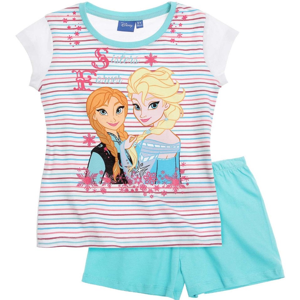 Pijama, Disney Frozen, alb/vernil, 8 ani