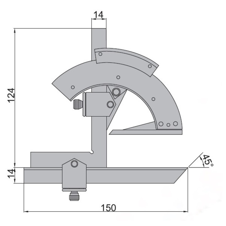Транспортир Insize за вътрешни и външни ръбове