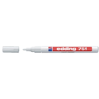 Marker permanent Edding cu vopsea 751 1-2MM alb ED751000 Marker permanent Edding cu vopsea 751 1-2MM alb ED751000