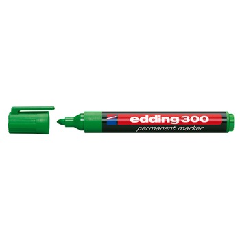 Marker permanent Edding 300 varf rotund 1.5-3MM verde ED3004 Marker permanent Edding 300 varf rotund 1.5-3MM verde ED3004