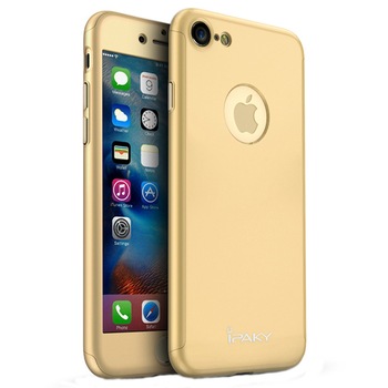 Husa de protectie pentru Apple iPhone 8, iPaky Pro Gold Original Case, acoperire completa 360 grade cu folie de protectie gratis Husa de protectie pentru Apple iPhone 8, iPaky Pro Gold Original Case, acoperire completa 360 grade cu folie de protectie gratis