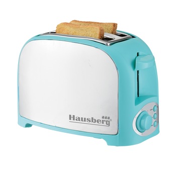 Prajitor paine 2 felii Hausberg, HB-190, 750W, TURQUOISE Prajitor paine 2 felii Hausberg, HB-190, 750W, TURQUOISE
