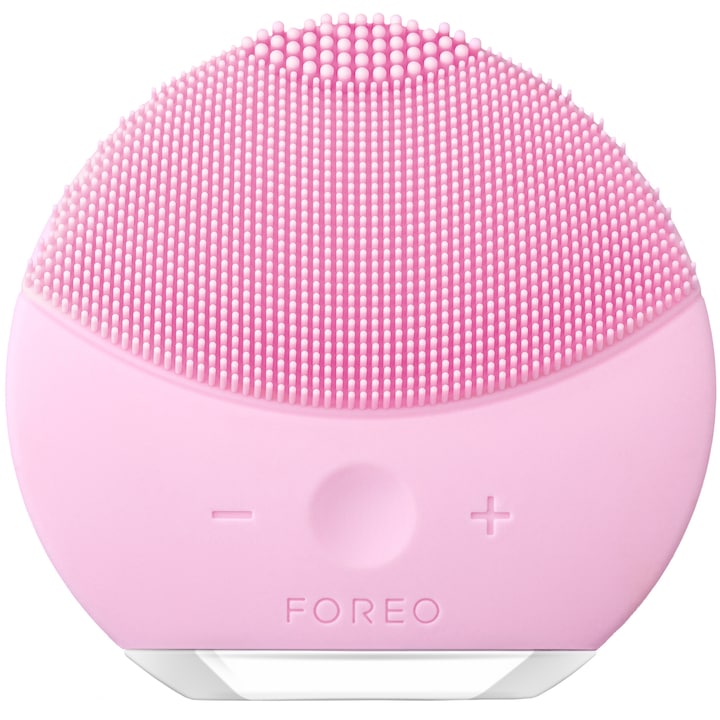 Dispozitiv de curatare faciala FOREO LUNA mini 2, Pearl Pink, 8000 oscilatii/minut, 8 viteze, Acumulator, hipoalergenic, Roz