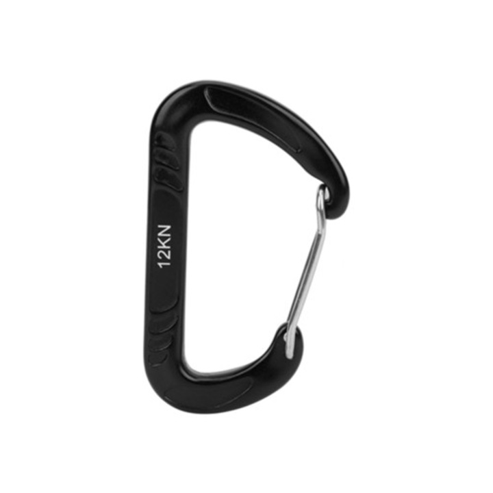 Карабинер D-Ring 12-Knot за парашутизъм, бързо освобождаване, безопасност, черен