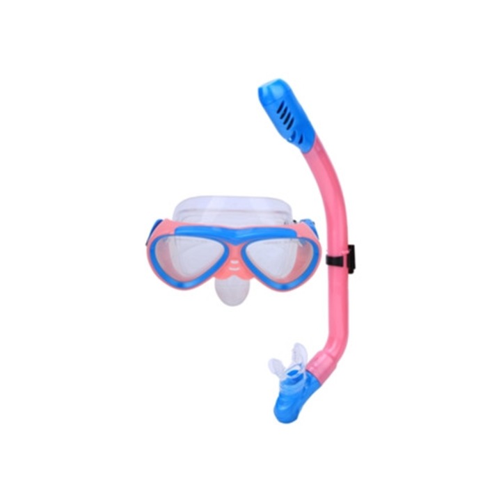 Masca de scufundare pentru copii, set cu tub de respiratie si snorkel, protectie anti-aburire