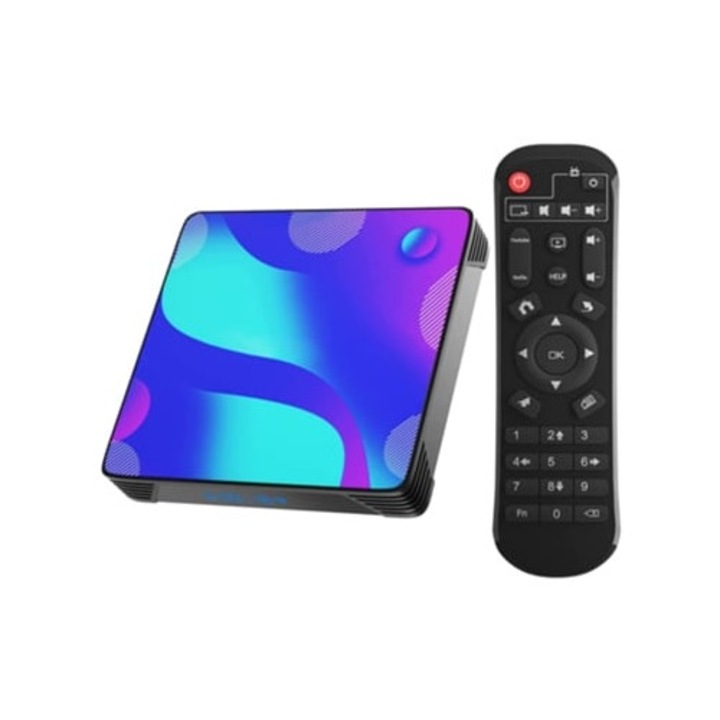 Box Smart TV YIZHOOD Android 4K Ultra HD, 4GB RAM, WiFi, negru