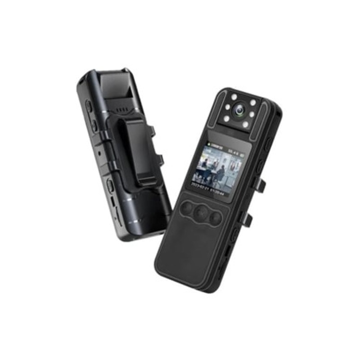 Спортна видеокамера, 180° въртящ се обектив, нощно виждане, аудио и видео запис