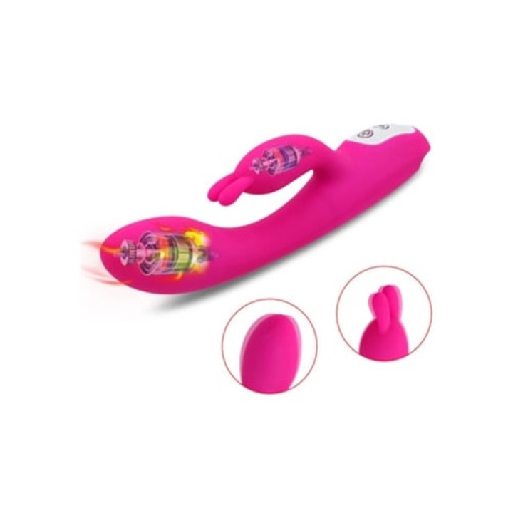 Macio De Coelho szilikon vibrátor dupla motorral, rózsaszín