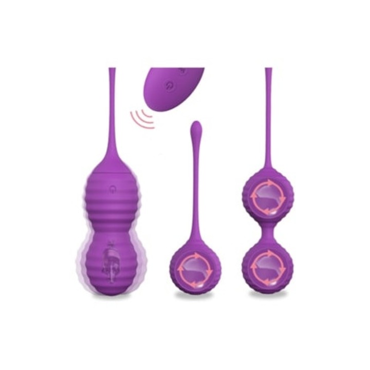 Bile vaginale cu telecomanda, violet