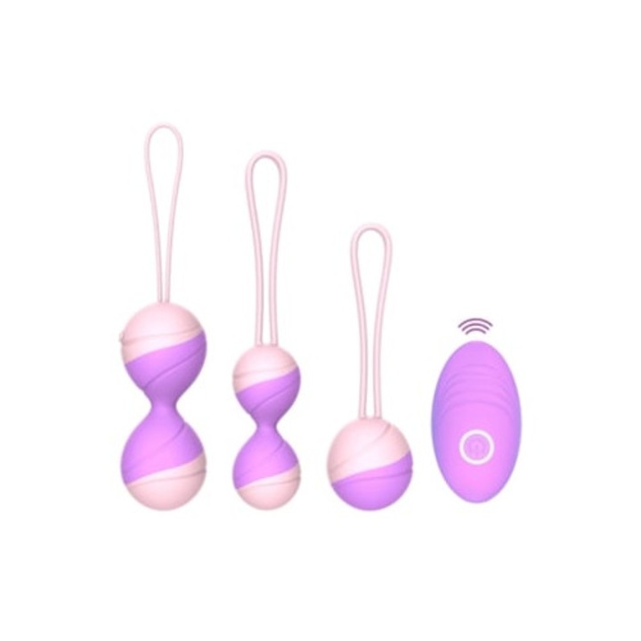 Вагинални топчета с дистанционно управление, виолетови