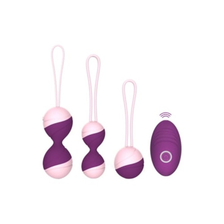 Bile vaginale cu telecomanda, violet