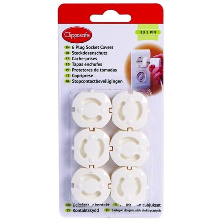 Защитен капак Clippasafe EU Schuko за контакт - комплект от 6 броя