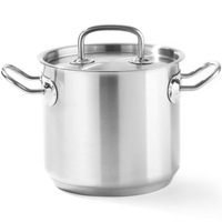 Oala inalta cu capac, 5 lt, Ø20 x (H)16 cm, inox 18/0, Hendi Kitchen Line, potrivita si pentru uz profesional