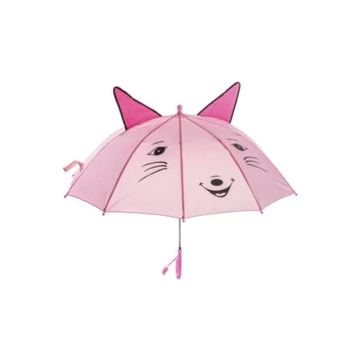 Umbrela copii cu design urechi, roz, 62cm