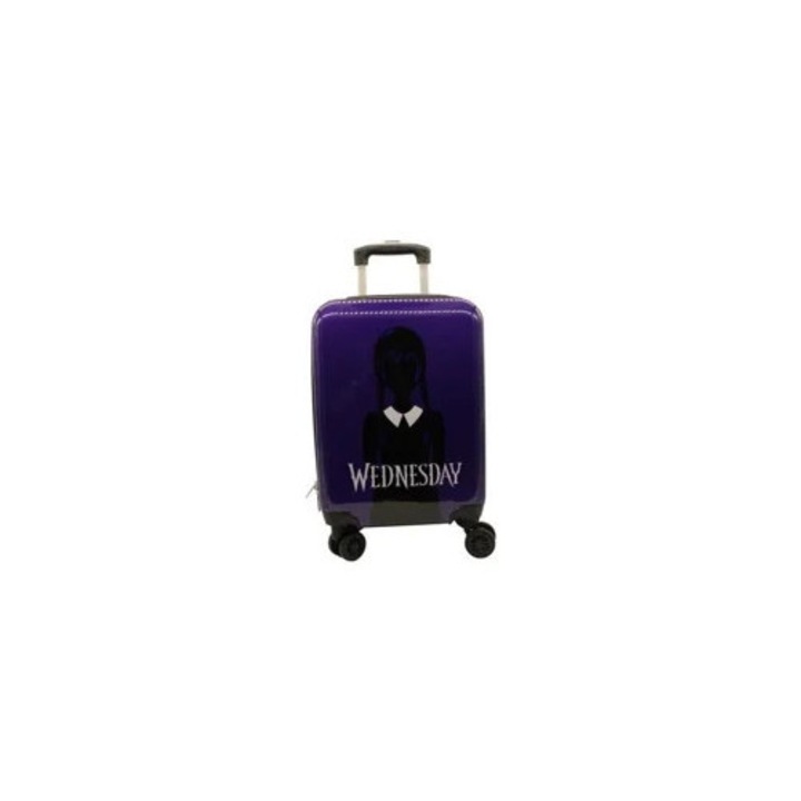 Troler calatorie cu roti Wednesday, multicolor, 55cm