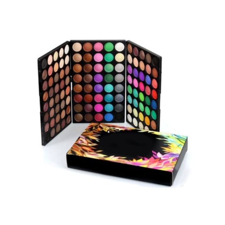 Paleta fard de pleoape, lunga durata, lucioasa si mata, multicolor